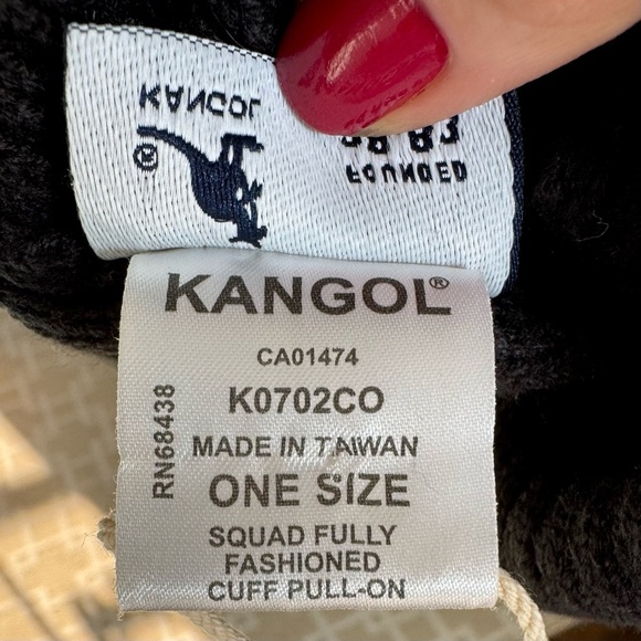 New Kangol Black Ribbed Knit Beanie Hat Cuffed Winter Streetwear Unisex One Size - Picture 4 of 5